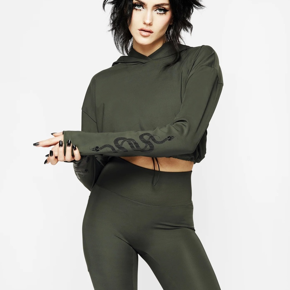 Disturbia | Venin Snake Athleisure Crop Hoodie